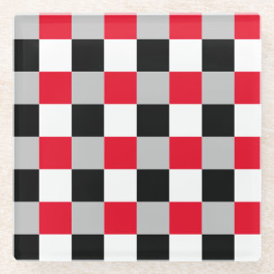 Editable checkerboard pattern glass coaster