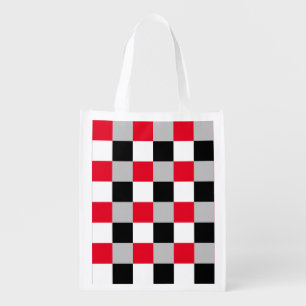 Editable checkerboard pattern grocery bag