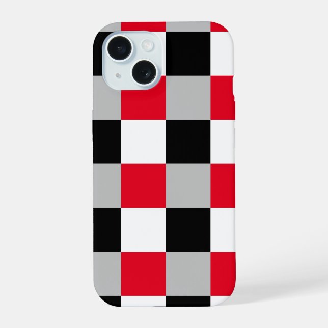 Editable checkerboard pattern iphone case (Back)
