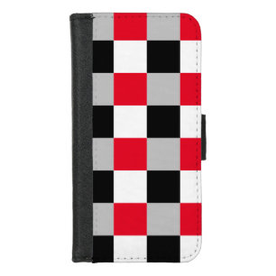 Editable checkerboard pattern iPhone 8/7 wallet case