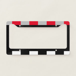 Editable checkerboard pattern license plate frame