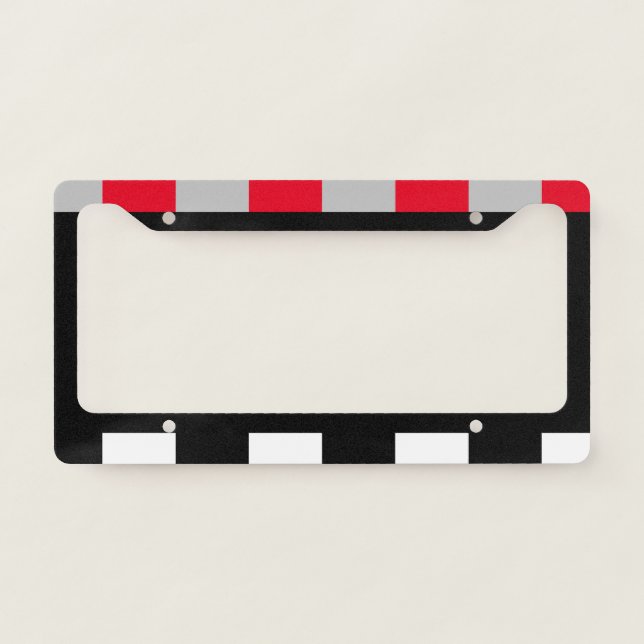 Editable checkerboard pattern license plate frame (Front)