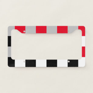 Editable checkerboard pattern license plate frame