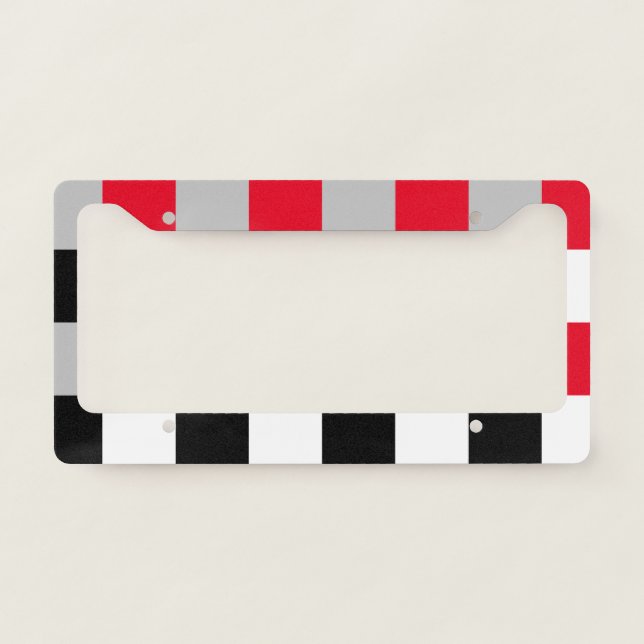 Editable checkerboard pattern license plate frame (Front)