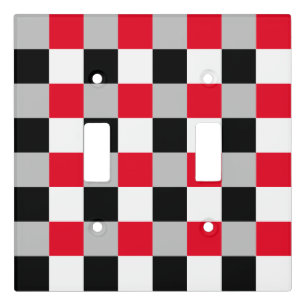 Editable checkerboard pattern light switch cover
