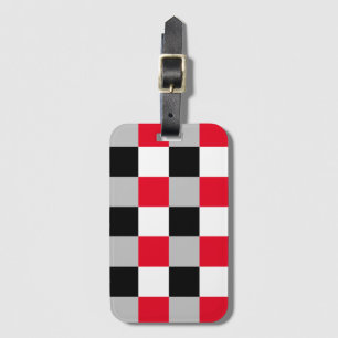Editable checkerboard pattern luggage tag