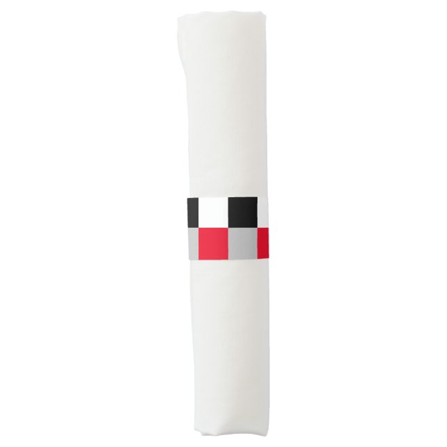 Editable checkerboard pattern napkin bands (Front)
