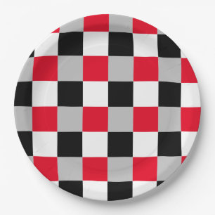 Editable checkerboard pattern paper plates