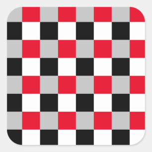 Editable checkerboard pattern square sticker