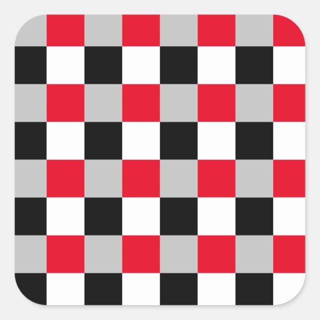 Editable checkerboard pattern square sticker (Front)