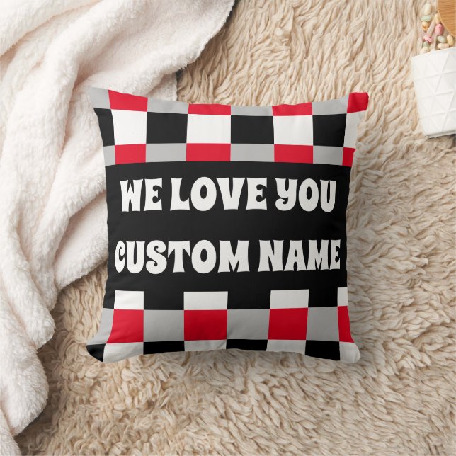 Editable checkerboard pattern throw pillow (Blanket)