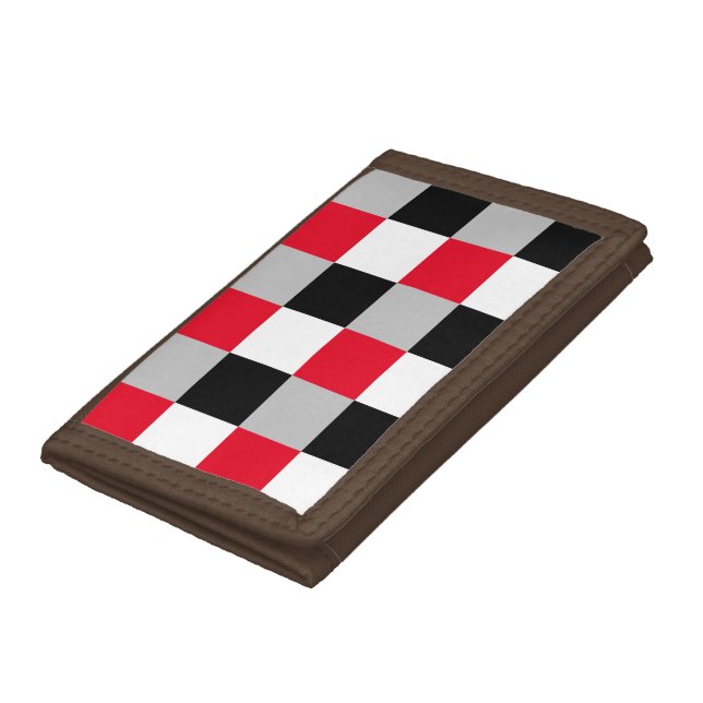 Editable checkerboard pattern trifold wallet (Bottom)