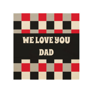 Editable checkerboard pattern wood wall art