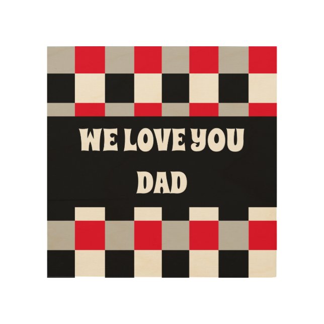 Editable checkerboard pattern wood wall art (Front)