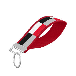 Editable checkerboard pattern wrist keychain