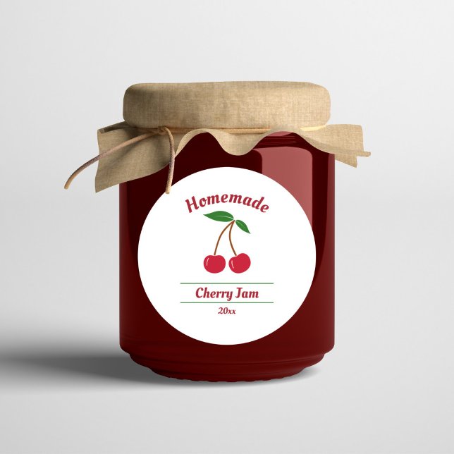 Editable Cherry Jam Label Sticker (Cherry Jam Label Sticker)