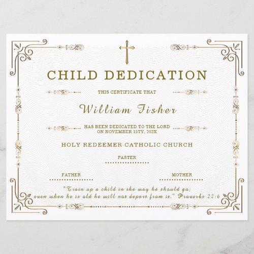 Editable Child Dedication Certificate Template