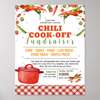Editable chili cookoff fundraiser flyer poster