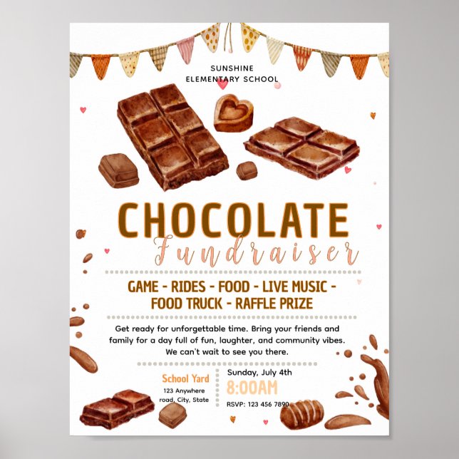 Editable chocolate fundraiser flyer poster (Front)
