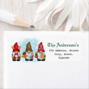Editable Christmas Gnome Return Address Labels