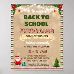 Editable christmas holiday fundraiser flyer poster