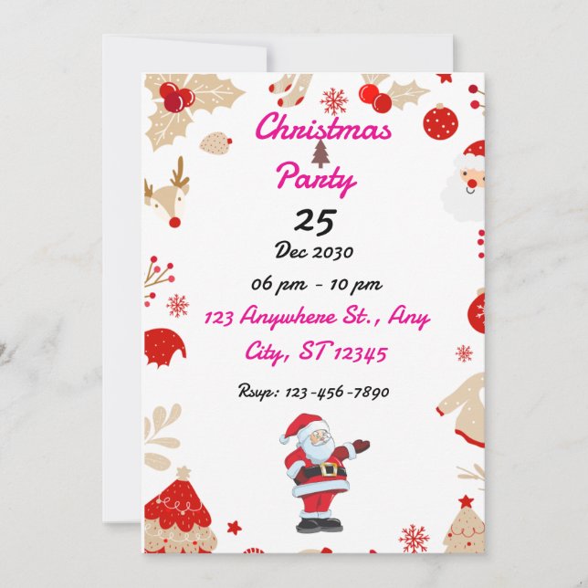 EDITABLE Christmas Party Invitation (Front)