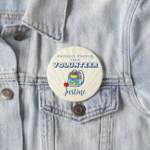 Editable Church Backpack Blessing Volunteer Button