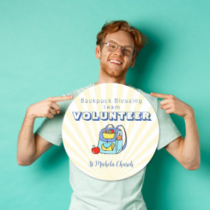 Editable Church Backpack Blessing Volunteer Classic Round Sticker