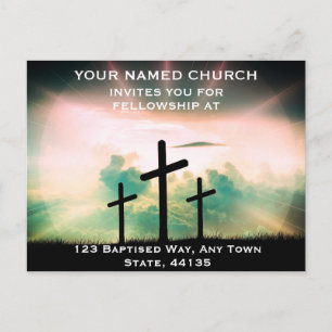 Editable Church Invitational Postcards