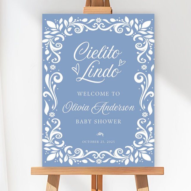 Editable Cielito Lindo Baby Shower Sign, Talavera  Foam Board (Creator Uploaded)
