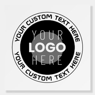 Editable Circular Text & Replaceable Logo   B&W Foam Board
