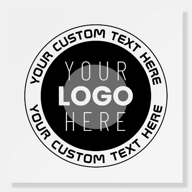 Editable Circular Text & Replaceable Logo | B&W Foam Board (Front)