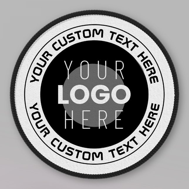 Editable Circular Text & Replaceable Logo | B&W Patch (Creator Uploaded)
