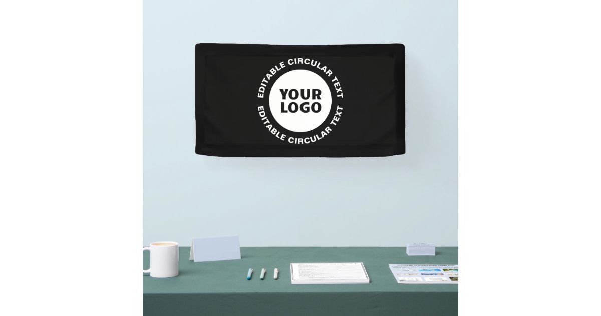 Editable Circular Text Template & Your Logo Banner | Zazzle