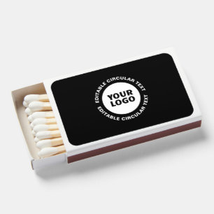 Editable Circular Text Template & Your Logo Matchboxes