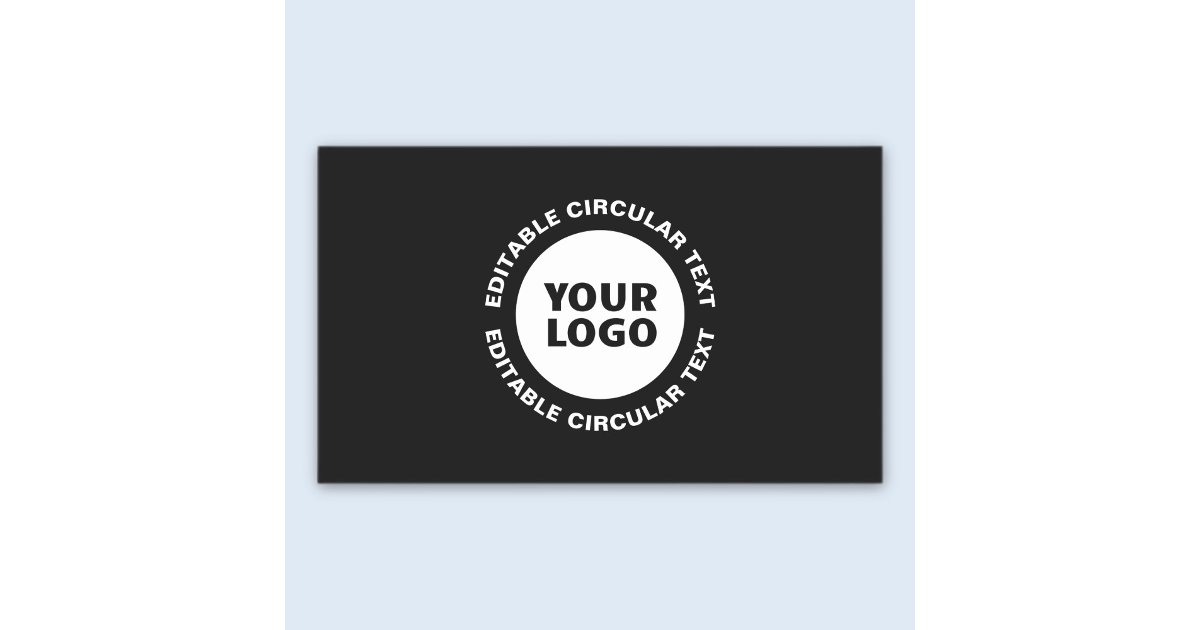Editable Circular Text Template & Your Logo Rectangular Sticker | Zazzle