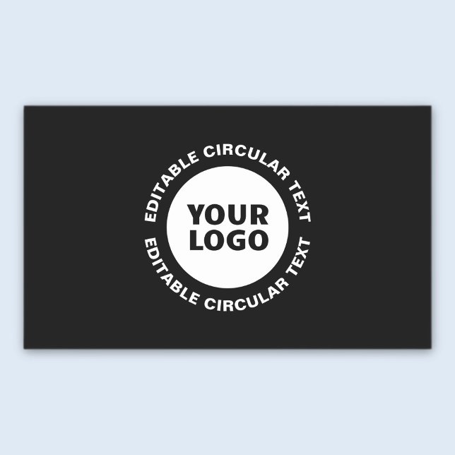 Editable Circular Text Template & Your Logo Rectangular Sticker (Creator Uploaded)