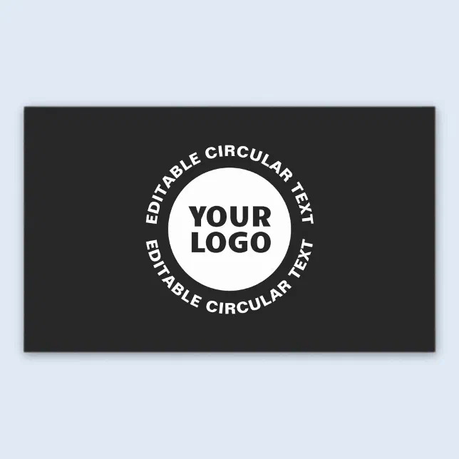 Circular Logo Rectangular Design Editable Circular Text Template & Your Logo Rectangular Sticker | Zazzle