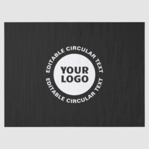 Editable Circular Text Template & Your Logo Tissue Paper