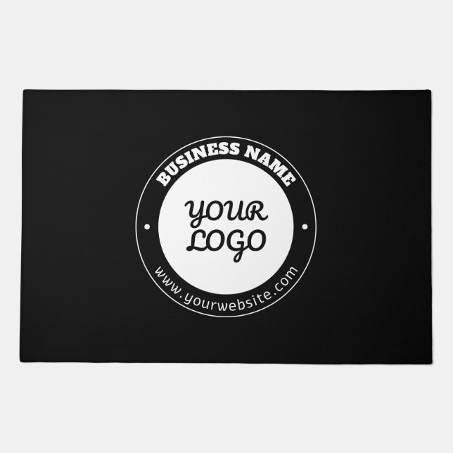 Editable Circular Text & Uploaded Logo Template  Doormat (Front)