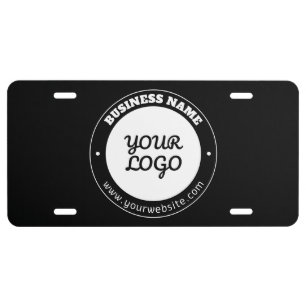 Editable Circular Text & Uploaded Logo Template  License Plate