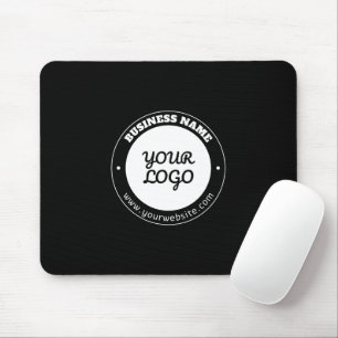 Editable Circular Text & Uploaded Logo Template Mouse Pad