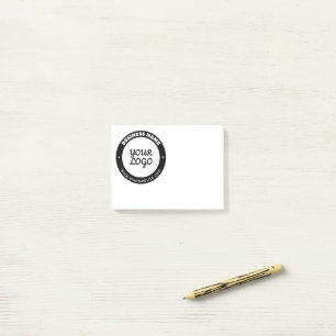 Editable Circular Text & Uploaded Logo Template Post-it Notes