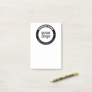 Editable Circular Text & Uploaded Logo Template  Post-it Notes