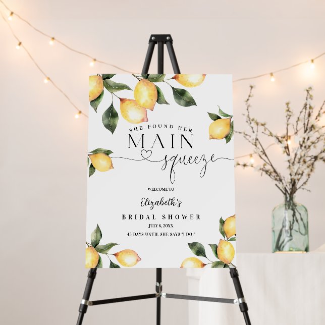 Editable Citrus Lemon Bridal Shower Welcome Sign  (In Situ (Stand))