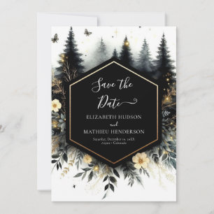 Editable Classic Enchanted Forest Wedding Save The Date