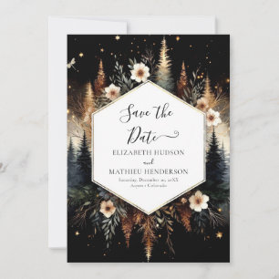Editable Classic Enchanted Forest Wedding Save The Date