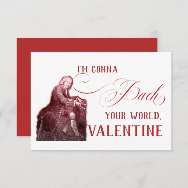 EDITABLE Classical Music w/ Bach Valentine Card (Front/Back)