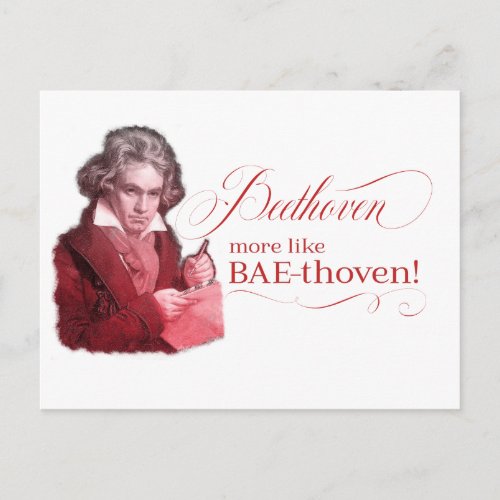 EDITABLE Classical Music w Beethoven Valentine Holiday Postcard