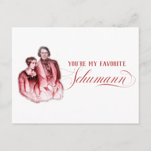 EDITABLE Classical Music w/ Schumann Valentine Holiday Postcard